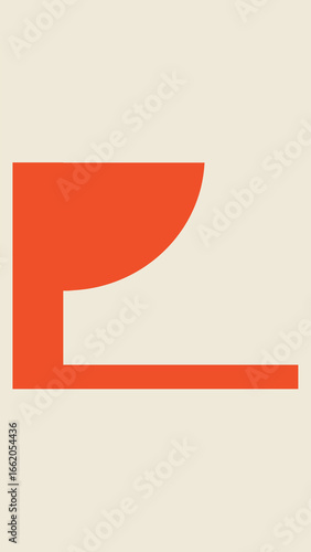 Free Download Abstract minimalist geometric composition with bold shapes and neutral colors. Modern wall art background in mid-century style. Perfect for posters, prints, digital decor, and backgrounds. - GFXLoad