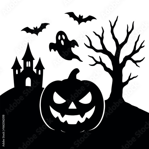halloween pumpkin on a black background