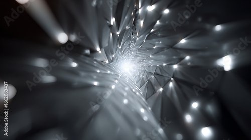 Fototapeta Naklejka Na Ścianę i Meble -  Shimmering abstract burst of metallic lights and beams.