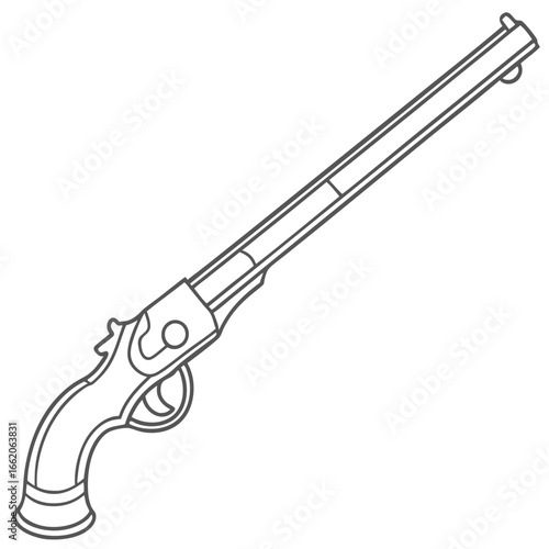 Old Vintage Revolver Pistol Illustration