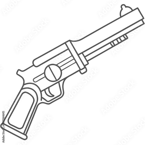 Old Vintage Revolver Pistol Illustration