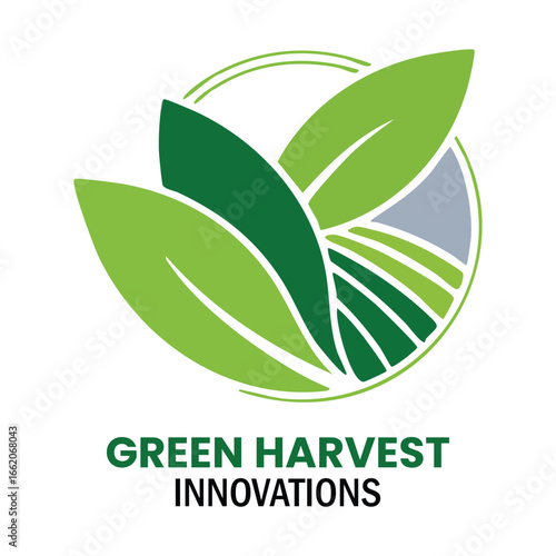 Green Harvest Innovations Logo, Symbol of Agricultural Technology and Sustainable Farming