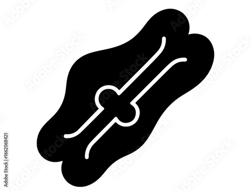 Bone marrow icon silhouette inside a stylized bone