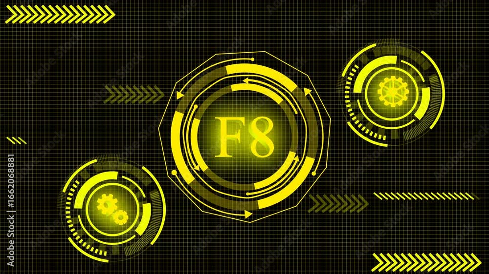 custom made wallpaper toronto digitalGlowing Technology Circle Ring With Digital Light Effects, Surrounding An F8-Style Computer Icon. The Circular Ring Emits Neon Energy Patterns, Symbolizing Speed, Performance, And Advanced Computing.