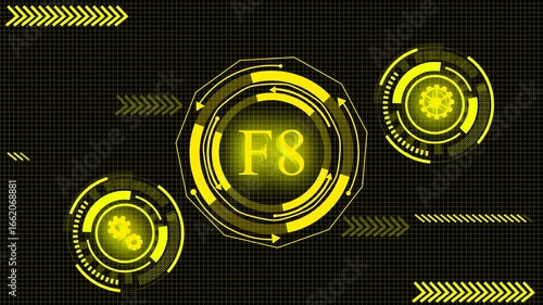 Wallpaper Mural Glowing Technology Circle Ring With Digital Light Effects, Surrounding An F8-Style Computer Icon. The Circular Ring Emits Neon Energy Patterns, Symbolizing Speed, Performance, And Advanced Computing. Torontodigital.ca