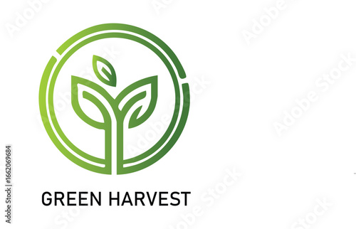 Green Harvest Accounting Logo, Symbol of Nature and Financial Growth