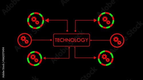Wallpaper Mural The Futuristic Digital Illustration Showcasing A Cyber Technology Interface. At The Center, The Glowing Is Encircled By Neon Concentric Rings, Resembling A Head Up Display HUD. Torontodigital.ca