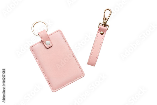 Wallpaper Mural Two light pink leather card holders with keychains isolated on transparent background Torontodigital.ca