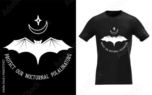 Protect Our Nocturnal Polalinators Bat with Moon Halloween
