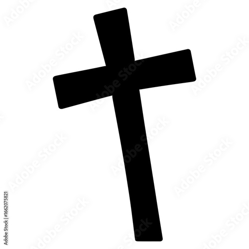 Black cross silhouette graveyard tombstone gothic Halloween decoration symbol
