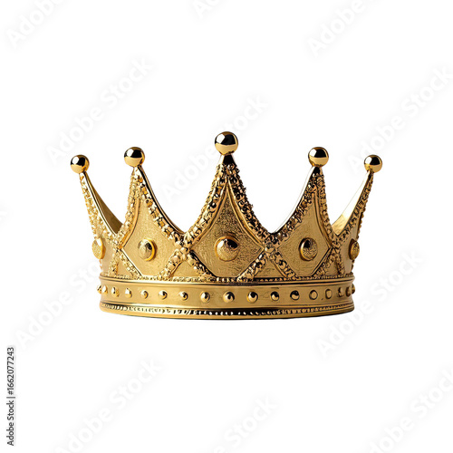 Luxury Golden Crown Icon Isolated on White Background, Generative AI