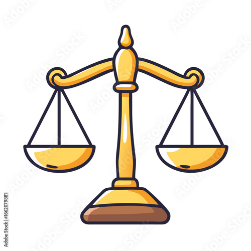 clean outline scales of justice symbol — law and equality icon for website and mobile app