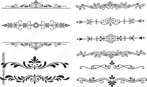 ornamental floral dividers and vintage vector borders