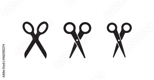 Set of scissors silhouette icon, scissor icon vector logo design, hair scissors silhouette, vector illustration EPS 10.