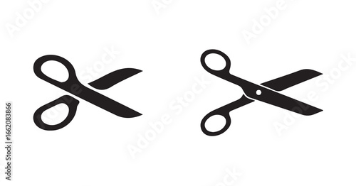 Scissor icon set, cutting tool vector,  scissor silhouette on isolated in white background, vector illustration EPS 10.