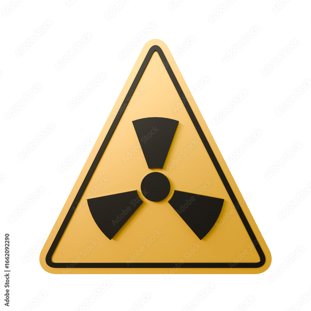 Yellow radioactive sign on an isolated background. Radiation danger icon illustration on an isolated background. Biohazard. Yellow radioactive sign on an isolated background. Radiation danger icon illustration on an isolated background. Biohazard.