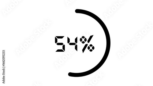 Counting animation from 1 to 100 percent with smooth numeric progress effect on clean white background symbolizing growth update loading measurement concept.