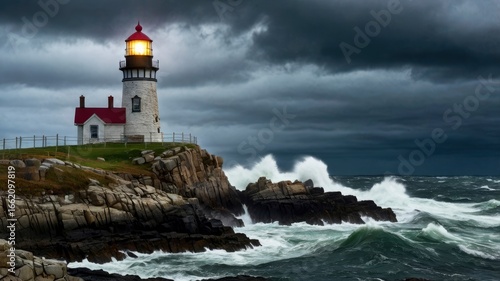 Wallpaper Mural lighthouse on the coast of the sea Torontodigital.ca