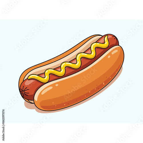 Delicious Hot Dog with Mustard A Classic American Food