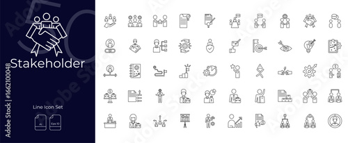 Stakeholder line editable icon set