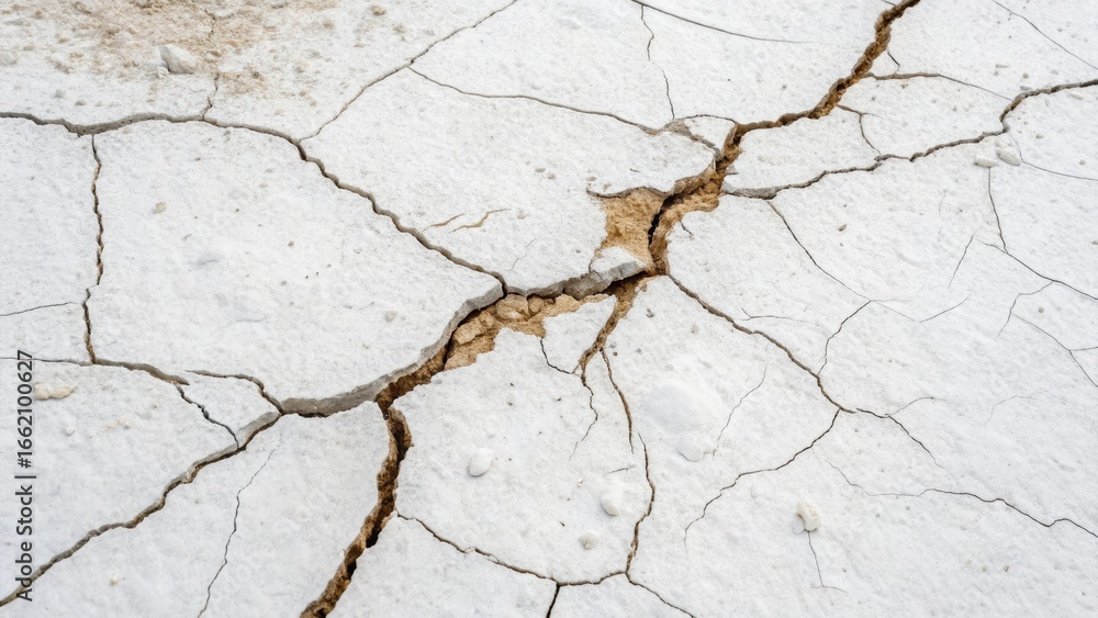 Obraz premium Dry cracked earth surface revealing underlying soil depicting climate change and environmental issues showing drought and aridity