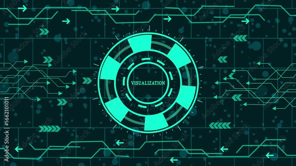 Data Virtualization Animation futuristic data visualization animation, digital information display ...
