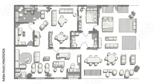 architectural floor plan showcasing a modern residence with detailed layouts optimized for home design presentations and real estate marketing materials