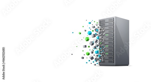 Digital Server Disintegration into Cubes for Cloud Concept