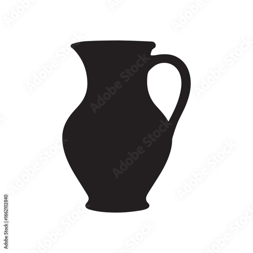 Clay pitcher silhouette vector flat illustration design on white background