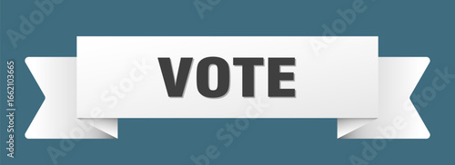 vote ribbon isolated on transparent background. vote ribbon