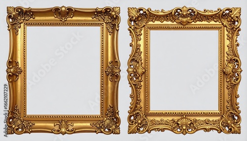 Two ornate gold picture frames