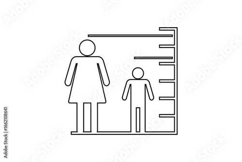 Height Icon Isolated on white background. Human height      icon.
