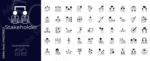 Stakeholder duotone editable icon set