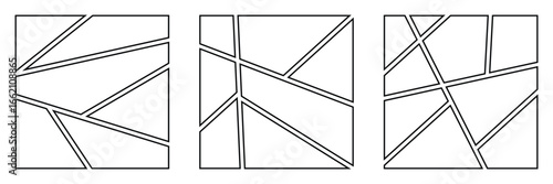 Collage Grid Manga Comic Storyboard Template – Blank Page Layout for Photo Album, Poster and Flyer
 Design Vector