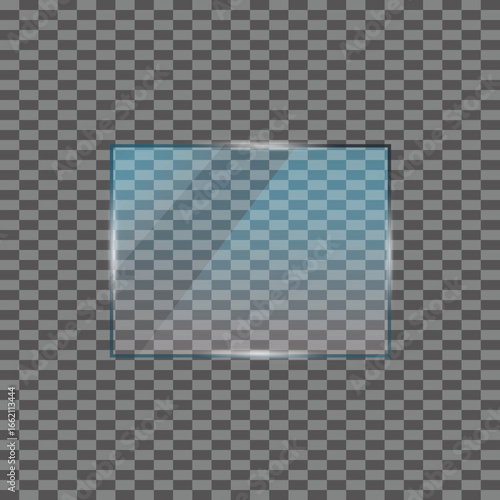 glass,panel,blue realistic vector transparent clear glass horizontal rectangle panel with a subtle blue tint