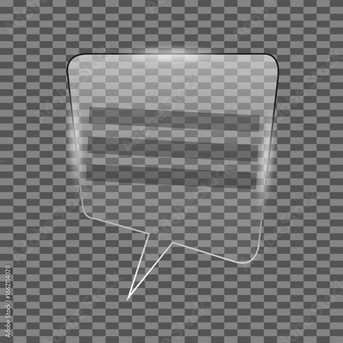 bubble,speech,lines realistic vector transparent clear glass speech bubble with internal lines for typing message