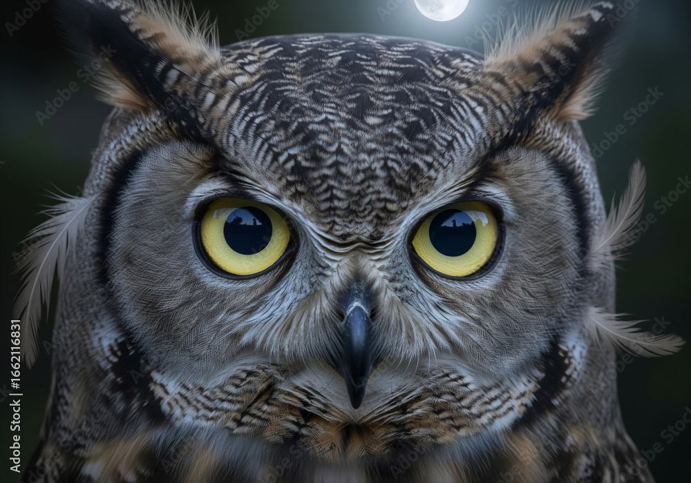 Obraz premium Majestic Owl Close-Up Portrait of a Wise Bird