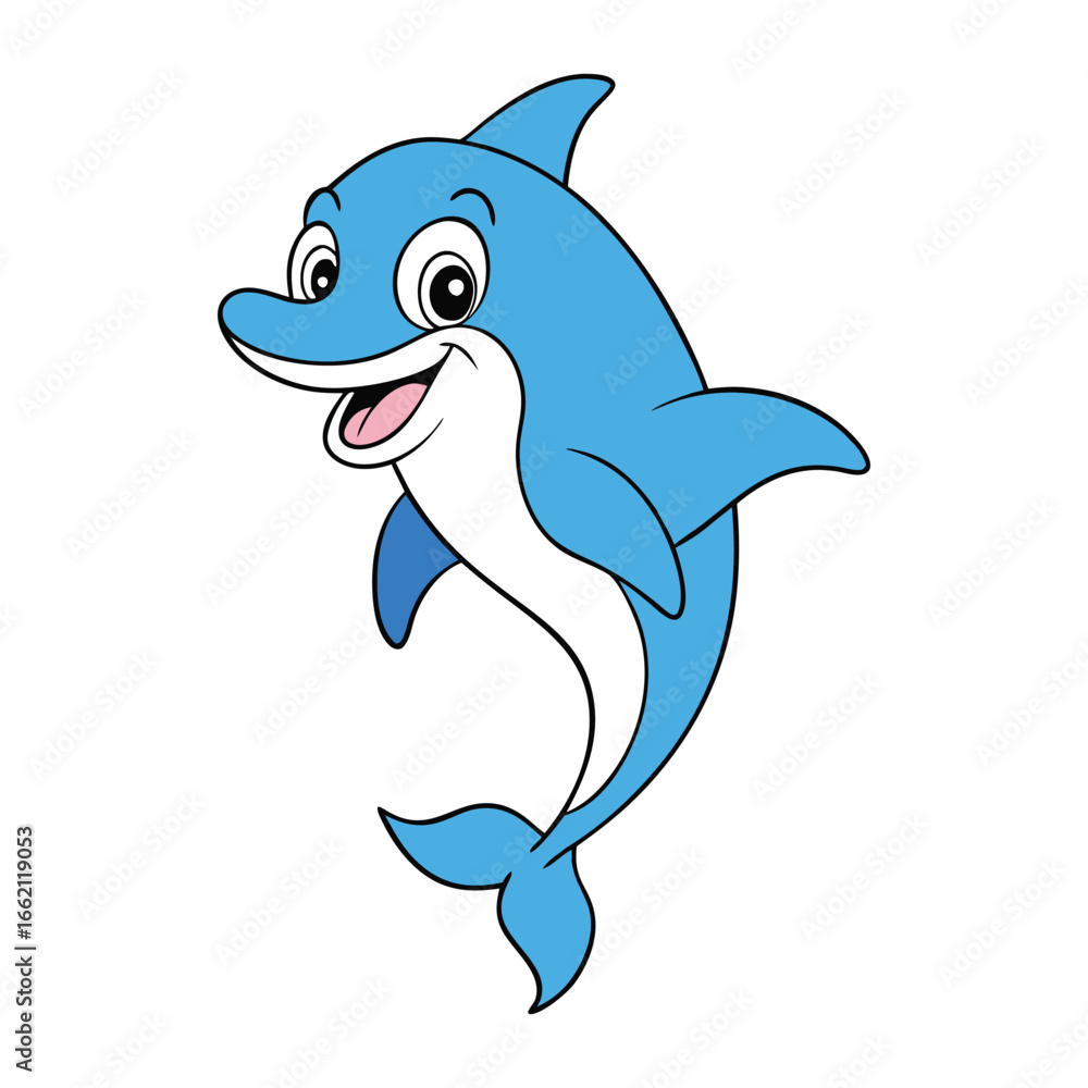Obraz premium Playful dolphin full of energy, making splashes and leaps with joy. A funny dolphin spreading laughter, fun, and happiness in every wave of the ocean. 