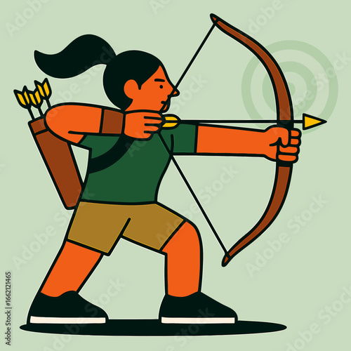 An Archer Aiming An Arrow At A Target Showcasing The Sport And The Focus Needed For Archery