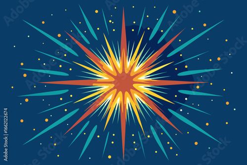 Dynamic burst of energy with vibrant colors, perfect for impactful designs, bold concepts, and creative projects, adding excitement and visual flair to any concept