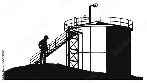 Sustainable Power Reserve Vector Silhouette : CAES Cavern, Compressed Air Energy Storage