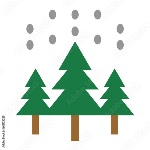Snow Forest Vector Design Icon Style