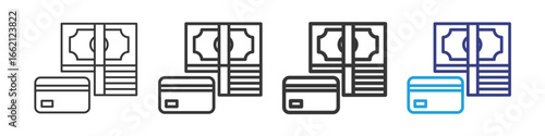 Money Vectors Icon Set Illustration with Outline Style Variation