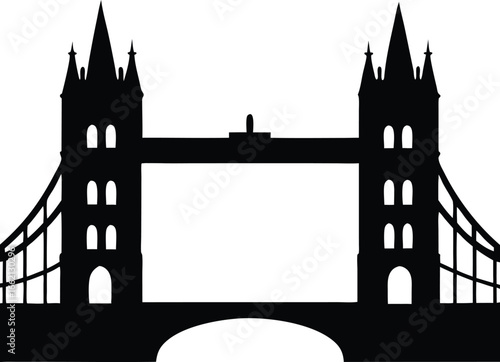 london tower bridge silhouette vector.