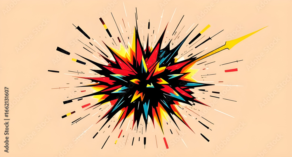 Fotografija cartoon explosion, explosion vector, comic boom, bang explosion, pow explosion,