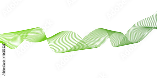 Green Wave. An abstract, fluid, transparent design element in the form of a wave,green wave melody lines on white background,.presentation in bussines banners,website,curve,brhouce