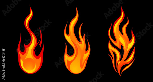 fire, flames, flame, vector, illustration, burning, blaze, heat, hot, energy, power, danger, warning, inferno, combustion, spark, sparks, glow, glowing, light, bright, red, orange, yellow, gradient, d