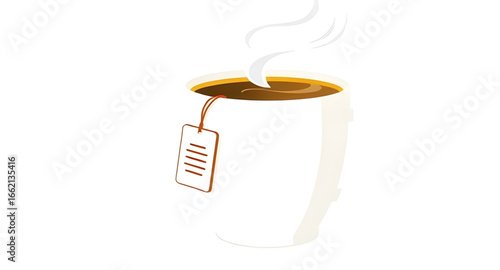 tea icon vector, morning tea cup, hot beverage illustration, classic tea cup, teabag tag vector, cup of hot drink, steaming tea cup, cup with teabag, cartoon tea cup, tea clipart, tea with string, coz