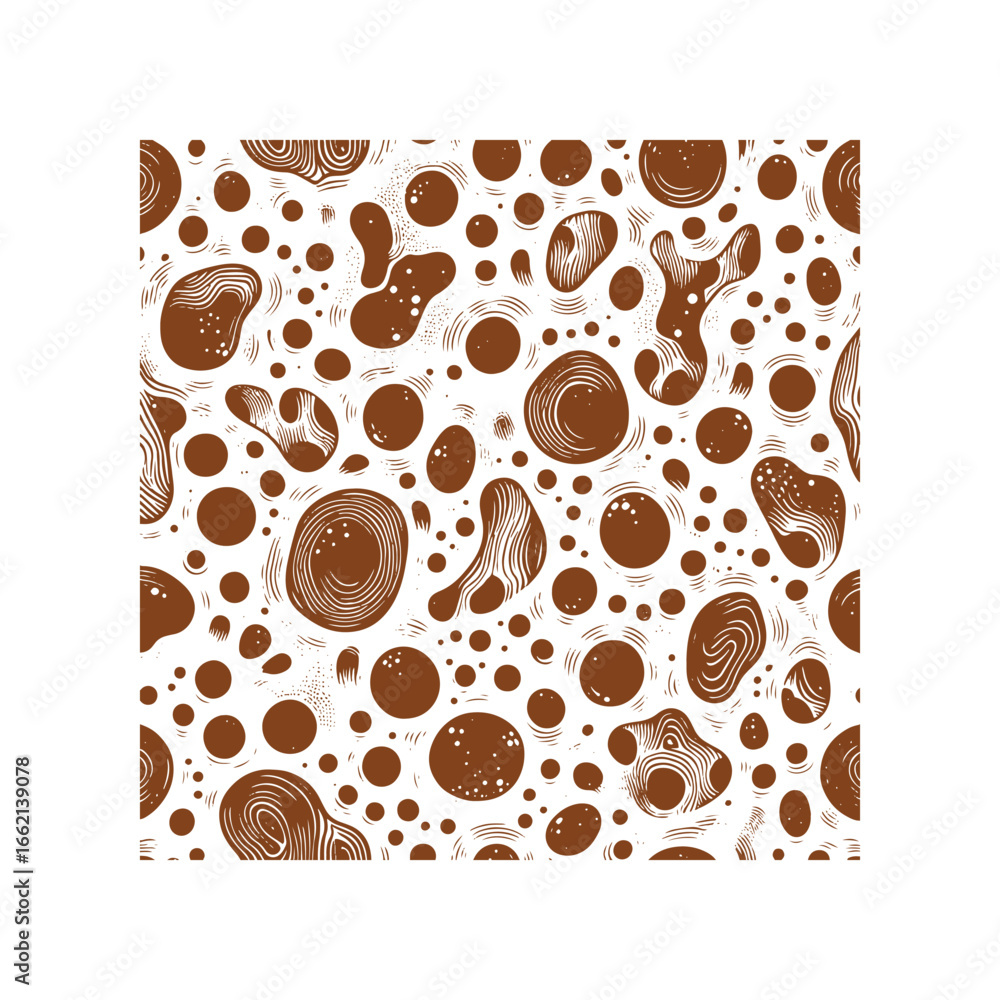 Obraz premium Deerhide Seamless Vector Pattern in Black and White – Rustic Line Art