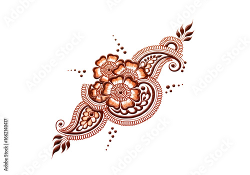 A flower design with brown and orange colors
